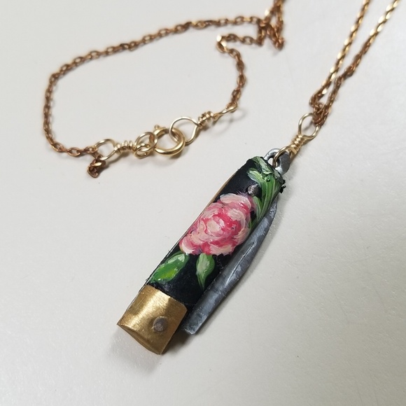 Vintage knife necklace handpainted - Picture 4 of 4